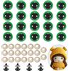 PATIKIL Occhi di Sicurezza 14mm 20Pezzi Occhi Realistici per Bambole all'Uncinetto con Rondelle per Decorazione Accessori per Bambole Artigianato Halloween Verde