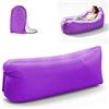 Wapasezyar Divano gonfiabile impermeabile 235 x 72 cm, Lazy Lounger divano gonfiabile letto ad aria, con pacchetto portatile per viaggi, campeggio, piscina e feste in spiaggia (viola)