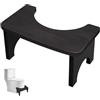 WIYETY Sgabello WC in legno, per adulti e bambini, 37 × 20 × 17 cm, ergonomico, per migliorare la defecazione, sgabello antiscivolo per bagno, nero