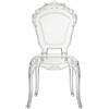 Cribel Set da 4 Zara Sedia Trasparente in Policarbonato Senza Braccioli, Design Barocco Elegante Con Schienale Decorato E Struttura Monoblocco Per Casa 58x55x99.5 Cm