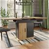 Moimhear Tavolo da pranzo telescopico (110-140 x 80 cm), tavolo da cucina pieghevole per 4-6 persone, tavolo da pranzo allungabile, stile retrò (nero + legno, stile 2)