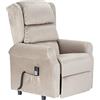 POLTRONE ITALIA Poltrona Relax Elettrica Zero Gravity 2 motori reclinazione indipendente schienale pediera Roller Carrello retrattile per spostamento utente Detraibile 19% velluto alzapersona Grigio