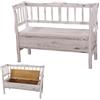 Mendler Panca cassapanca 119cm con cuscino T207 legno di paulonia 40x119x85cm bianco antico