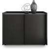 Mobili Fiver, Mobile Basso Romina (93,6x36x70 cm), 2 Ante, Nero Frassino, 93.6 cmx36 cmx70 cm, Nobilitato/Ferro, Credenza Soggiorno Moderna, Made in Italy