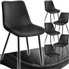 tectake® Set 6 Sedie Sala da Pranzo Effetto Velluto, Sedie Soggiorno con Morbida Imbottitura, Seduta Ergonomica, Poltrone Velluto Versatili, Sedie Design Moderno - Nero
