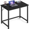 VASAGLE Scrivania per computer, tavolo, 50 x 80 x 76 cm, per ufficio, camera da letto, soggiorno, telaio in metallo, nero legnoso e nero inchiostro LWD038B56