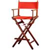 ZStyle Sedia Regista Sgabello Pieghevole Leggera Portatile Director Make Up Hotel Ristorante Casa Veranda Bar Trucco Legno Di Faggio Tessuto Alta Truccatrice Richiudibile (Fusto mogano - Tela rossa)