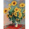 1art1 Claude Monet Poster Stampa Artistica su Tela Bouquet di Girasoli, 1880 Quadro da Parete sulla Barella | Murale XXL | Immagine 80x60 cm