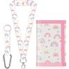Aucuu Portafogli per Bambini, Portafoglio con Motivo Arcobaleno, Portamonete Bambino con Cinghie, Portafoglio a Tre Ante da Bambini, per Ragazzi Ragazze