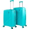 ITACA - Set valigie - Set Valigie Rigide Offerte. Valigia Grande Rigida, Valigia Media Rigida e Bagaglio a Mano. Set di Valigie con Lucchetto Combinazione TSA, Turchese