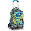SJ GANG STYLE JAM GANG Trolley Jack 8 ruote SOFT POUCH BOY, Nero, 34L, Scomponibile, Crossover System, 3 in 1, Spallacci a scomparsa, Tasca frontale con mini zainetto, Scuola elementare, Bambino