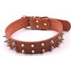 Syrisora Collare per Cani Stile Punk, Collare a Spillo con Borchie Regolabile in Pelle PU con Rivetti, per Cani di Taglia Media 43-54 Cm (Caffè)