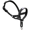 Pawaboo Cavezza da Testa per Cane, Cintura Regolabile Riflettente in Nylon con Museruola e Collare, Taglia S, Nero