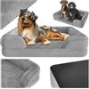 tectake® Lettino per Cani Ergonomico, Cuccia Ortopedica, Bordo Alto, Lettino Cane con Rivestimento in Peluche Impermeabile, Imbottitura in Memory Foam, Antiscivolo - 94x72x18 cm