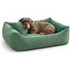 4L Textil Molly Cuccia per Cani Velluto a coste Letto per cani Verde Letto Cani Cuscino Cane taglia grande Divano (80x60 cm, Verde)