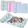 LWuuywa Letto refrigerante per cani e gatti, cuscino refrigerante auto-raffreddante in seta di ghiaccio, lavabile, traspirante, tappetino refrigerante per cani e gatti (A, 80 x 60 cm)