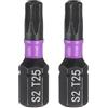 QUARKZMAN 2Pz TT25 Inserti per Avvitatore Torx 1/4 Gambo Esagonale 25mm/1 Lunghezza Punte per Cacciavite Magnetico 6 Punte Esagonali a Stella in Acciaio S2 con Foro per Trapano Elettrico