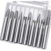 Eyech 10 punte rotanti per smerigliatrice a doppio taglio, adatte per smerigliatrice, trapano fai da te, intaglio, lucidatura, incisione e foratura, 6 mm, 6 mm