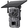 SHIWOJIA 4G SIM Telecamere da caccia solare, 2K Fototrampeo con grandangolo 120° di rilevamento, 7800 mAh Batteria, Visione Notturna, IP66 Impermeabile per il monitoraggio della fauna selvatica