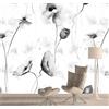 XLMING Fiore Semplice In Bianco E Nero Dipinto A Mano 3D Carta Da Parati Lusso Casa Soggiorno Divano Mobili Floreale Camera Letto TV Sfondo Muro-430cm×300cm
