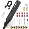 HARDELL Trapano Elettrico 4V Senza Fili, Utensile Rotante Multifunzione 18000 RPM, 6 Velocità, Batteria 2000mAh, 35 Accessori per Levigare, Incidere - Perfetto per Fai da Te (Nero)