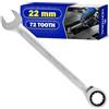 MONTERAL Chiave a Cricchetto 22 mm 72 Denti - Chiave Inglese a Cricchetto Realizzato in Acciaio Legato CrV