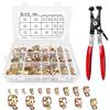 Fuerdich Set di 130 fascette stringitubo in acciaio inox con pinza a morsetto per tubo, 16 misure, fascette stringitubo da 6 a 25 mm, per auto, tubo del carburante, giardino, casa e officina