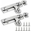 QWORK® 2 Pezzi Bullone Chiusura Porta con Foro per Lucchetto, 16cm, Chiavistello Scorrevole per Porte a Shed, Cancelli e Portoncini