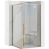 Rea - Box Doccia Fargo Gold 90X90X195 cm Vetro Di Sicurezza Temperato Trasparente 6mm (Oro) Senza Piatto Doccia