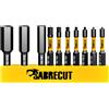 SabreCut 10 x SabreCut SCRK004 50mm Hex HX H1.5 H2 H2.5 H3 H4 H5 H6 H8 H10 H12 Set di punte per avvitatore a impatto magnetico con custodia per impieghi gravosi a un'estremità