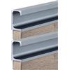 DSWZLQDXB Set da 2 Maniglia dell'armadio Nascosta Tiretti per Cassetti Lega di alluminio Maniglie per Mobili Forma a G Pomello per armadio Senza scanalature Manopole Corrimano Invisibile (400mm,Gray)