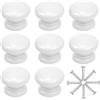 Changrongsheng 8 Pezzi Bianca Pomelli per Mobili in Legno 33mm Pomelli per Porta Pomoli per Armadio a Fungo Manopole per Mobili con Vite per Cassetti Armadio Credenze Camera dei Bambini