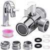 KenHLun Splitter universale a 3 vie per rubinetto del lavandino, valvola deviatrice M22 x M24 per rubinetti da bagno, adattatore splitter