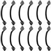 FUNSUEI 12 maniglie nere per porta, maniglie a D in metallo nero retrò, maniglie per capannoni con viti, maniglia nera per cancello per fienile, giardino, capannone, armadio, armadio, 14,3 x 3 cm