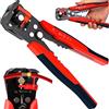 Retoo Pinza crimpatrice per capicorda isolati, pinza crimping pliers, pinza capicorda con funzione a cricchetto, pinza per capicordi, pinza esagonale, pinza a pressione, manicotti terminali, 0,2-6