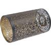 AMONIDA Paralume in Metallo, Paralume per Lampada da Tavolo in Ferro Battuto, Cilindro con Incisione Artistica Traforata con Design Rimovibile, Ideale per Lampadina E27 E26, 12x12x20 Cm