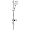 hansgrohe Raindance Select S Set doccia 120 3 getti con asta doccia 65 cm e portasapone, bianco/cromo, 26630400