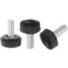 QUARKZMAN 30pz M5 x 12mm Maschio Filettatura Manopole Zigrinate Vite Pollice Serraggio Manopole Impugnatura Plastica Maniglia Mano Manopole con Perno Filettato Nero