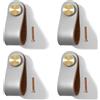 Yuaaoh Pomelli per Mobili in Pelle 4 Pezzi Pomelli Cuoio per Cassetti Maniglia per Armadio in Cuoio Maniglie per Mobili da Cucina Cuoio Maniglie con Viti, Foro Singolo (Grigio)