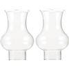 IDEANATEGRATE Paralume in Vetro Lampada a Petrolio da 2 Pezzi, Paralume Vetro Trasparente Ricambio per Lampada Cherosene, Pratico e Decorativo per Home Decor, Protegge gli Occhi