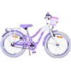 Bicicletta per Bambine 20 Stabilizzatori e Freni Vbrake con Cestino e Portabambola Viola