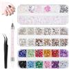 Carehabi 5600 pezzi di strass per nail art, 36 colori con brillantini, decorazioni per nail art, inclusa matita di cera per strass e Strass