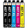 AMG Sales Cartucce Compatibili con Epson 407 407 XL per Epson Workforce Pro WF-4745 WF-4745DTWF, 2 Nere, 1 Ciano, 1 Magenta, 1 Giallo (5)