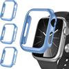 iVoler 3 Pezzi Cover Rigida PC per Apple Watch Series 9 8 7 41mm (Senza Pellicola Protettiva), Ultra Sottile Custodia Antiurto e Anti-Graffio Bumper Case, Azzurro Ghiaccio