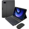 HLTOOP Custodia con Tastiera per Xiaomi Pad 6/6 PRO, Tastiera Wireless Retroilluminata Staccabile con Copertura Protettiva Magnetica, Mouse,Nero
