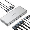 WAVLINK DL7400 USB C DisplayLink Docking Station, 2xHDMI e 2xDisplayPort, 100W di ricarica, Singola 10K @60Hz, Dual 8K @60Hz, Quad 4K per M1/M2/M3 Mac & Windows, Compatibile con il nuovo MacBook Neo