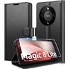 Eirltiy Cover per Honor Magic 8 Lite Portafoglio Pelle PU Premium, Custodia Scomparti Carte Antiurto Protettiva Case con 1 Vetro Temperato, Nero