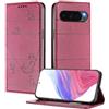 XINYEXIN Custodia per Google Pixel 10 Pro/Pixel 10, Cover a Libro in Pelle PU con Blocco RFID, Slot per Carte, Supporto, Protezione Completa Antiurto - Rosso