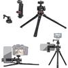 Zeadio Kit Treppiede in Metallo Resistente, con Testa Sferica 360°, Supporto Telefono e Action Cam Adattatore - Compatibile con iPhone/Android, Fotocamera, Gimbal, Vlogging, Viaggi e Altri Utilizzi