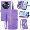 MOJIA Custodia Portafoglio per ZTE Blade A76 5G, Pelle PU Flip Cover per Telefono con Guscio Interno in TPU, Multifunzione Porta Carte con Cinturino Polso. Viola